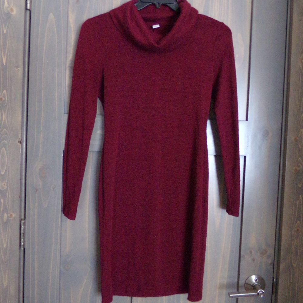 Cowl Neck Sweater Dress with Cardigan